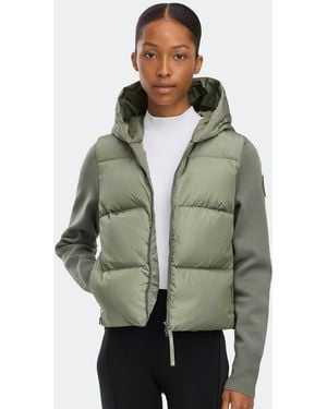 Canada Goose Hybridge Wide Quilt Knit Hoodie Tonal Disc - Green
