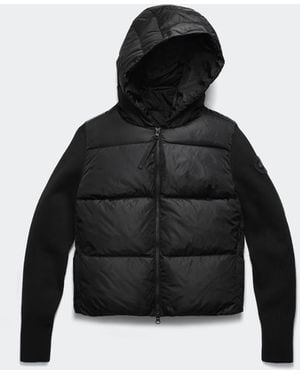 Canada Goose Hybridge Wide Quilt Knit Hoodie Tonal Disc - Black