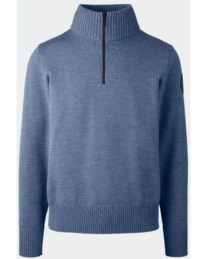 Canada Goose Rosseau ¼ Zip Jumper Ozone Heather, - Blue