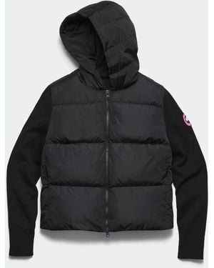 Canada Goose Hybridge Wide Quilt Knit Hoodie - Black