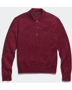 Canada Goose Polo À Manches Longues En Maille Melrose (Femmes, - Rouge