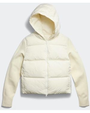 Canada Goose Hybridge® Wide Quilt Knit Hoodie Tonal Disc - White