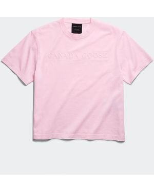 Canada Goose Roam Embroidered T-Shirt - Pink