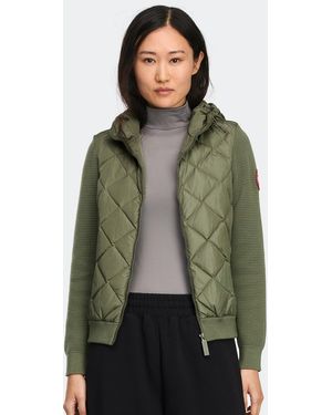 Canada Goose Hybridge Quilted Knit Hoodie - Green