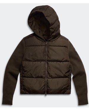 Canada Goose Hybridge Wide Quilt Knit Hoodie Tonal Disc - Brown