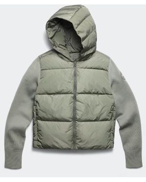 Canada Goose Hybridge Wide Quilt Knit Hoodie Tonal Disc - Green