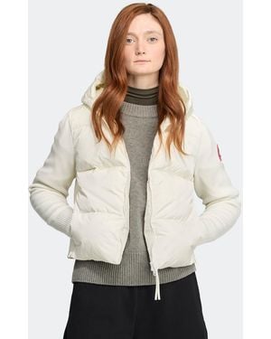 Canada Goose Hybridge Wide Quilt Knit Hoodie - White
