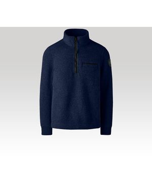 Canada Goose Maglione Lawson con zip 1⁄4 Kind Fleece Black Label - Blu