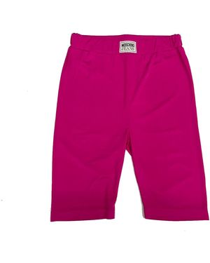 Moschino Leggings Corto Con Patch Logo - Rosa