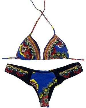 Miss Bikini Completo Bikini Con Intarsi - Blu