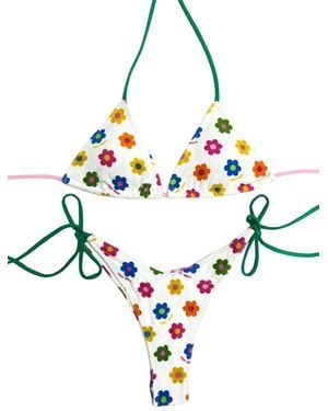 Mc2 Saint Barth Slip Mare Happy Daisy - Bianco