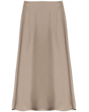 Imperial Gonna Midi Fluida Effetto Satin - Neutro
