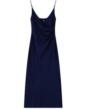 Imperial Vestito Midi Drappeggiato Effetto Satin - Blu