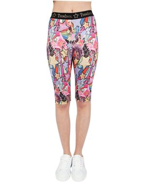 TEEN IDOL Cycling Short Con Stampa All Over - Rosso