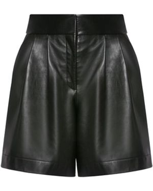 Alberta Ferretti Short In Nappa Con Pinces - Nero