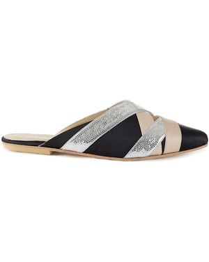 GIA COUTURE Mules "Sveva" /Argento - Nero