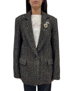 Kaos Giacca Marrone Con Paillettes - Nero