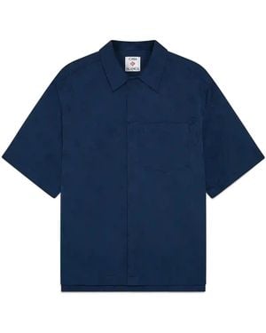 Casablanca Paris Chemise À Manches Courtes Bleu Marine À Monogramme - Blue