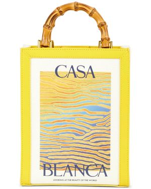 Casablanca Paris Mini Tote Bag En Toile Jour Dange - Yellow