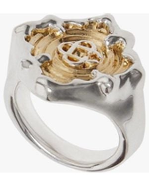 Casablanca Paris Splash Signet Ring, By - White