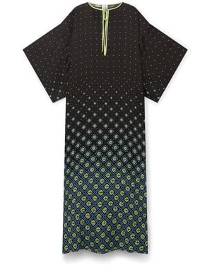 Casablanca Paris Degrade Monogram Silk Kaftan, By - Black