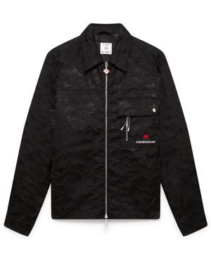 Casablanca Paris Chemise À Fermeture Éclair Et Manches Courtes En Nylon Mountain Camo - Black