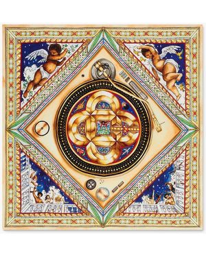 Casablanca Paris Plafond Orne De Musique Large Silk Scarf By - Metallic