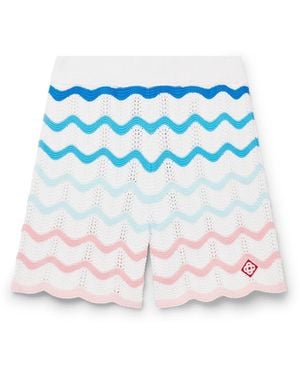 Casablanca Paris Short En Crochet À Motif Vagues Dégradées - Blue