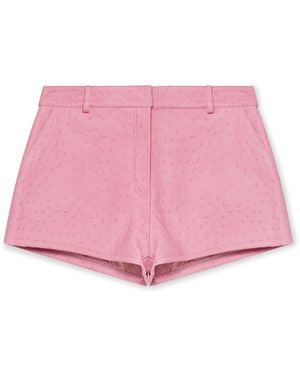 Casablanca Paris Mini-Short En Cuir Gaufré - Pink