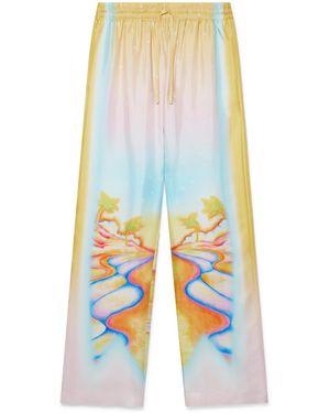 Casablanca Paris Pantalon En Soie Psychedelic Nirvana - White