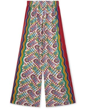 Casablanca Paris Pantalon Large Imprimé - White