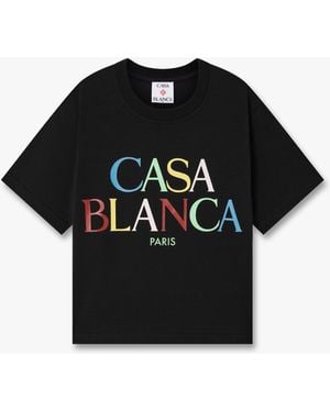 Casablanca Paris Logo Cropped Baby Short Sleeved T-Shirt, By - Black