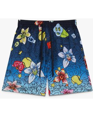 Casablanca Paris Short En Soie Collage D'Icones Graphiques - Blue