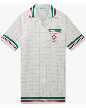 Casablanca Paris Tennis Club Check Shift Dress, Size By - Grey