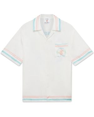 Casablanca Paris Dance Joy Short Sleeve Silk Shirt, By - White