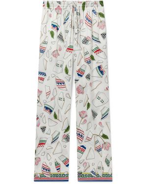 Casablanca Paris Le Vase Brise Silk Pants, By - White