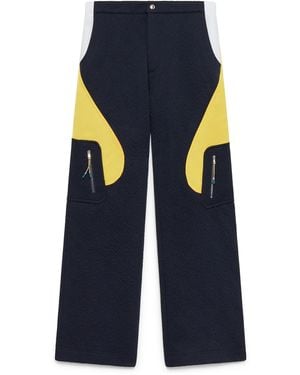 Casablanca Paris Monogram Jacquard Knit Trousers, By - Blue