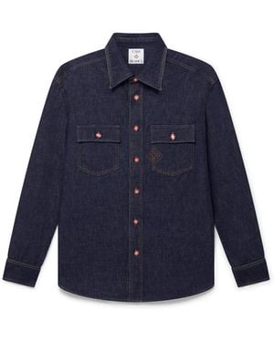 Casablanca Paris Chemise En Jean À Manches Courtes Avec Logo Brodé - Blue