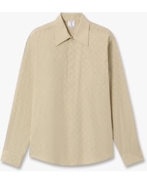 Casablanca Paris Monogram Long Sleeve Shirt, By - Natural