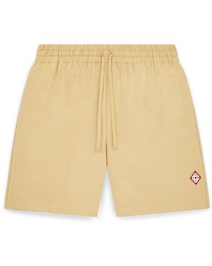 Casablanca Paris Short En Jacquard De Coton À Monogramme - Natural