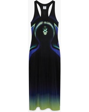 Casablanca Paris Robe Longue Moulante Sporchid - Blue