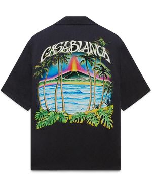 Casablanca Paris Chemise À Manches Courtes En Jacquard Volcano - Green