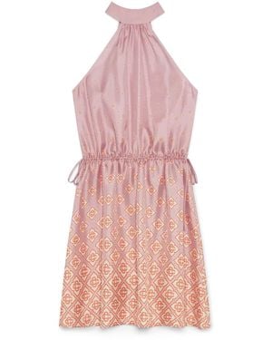 Casablanca Paris Robe En Soie À Monogramme Dégradé - Pink