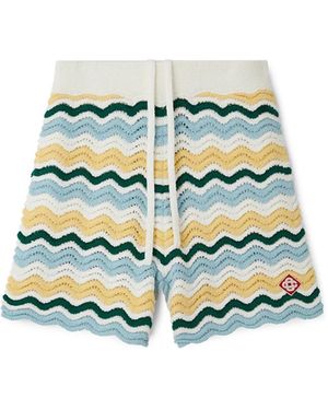 Casablanca Paris Short En Tissu Bouclé Wavy - White
