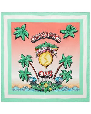 Casablanca Paris Foulard De Taille Moyenne En Soie Tennis Club - Green
