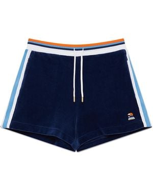 Casablanca Paris Velour Montagne Shorts, By - Blue