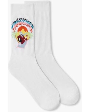 Casablanca Paris Eveil Ancestral Crew Socks, By - White