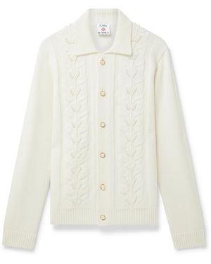 Casablanca Paris Cardigan En Maille Laurel - White