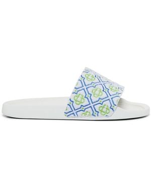 Casablanca Paris Monogram Pool Slides, Size By - Blue