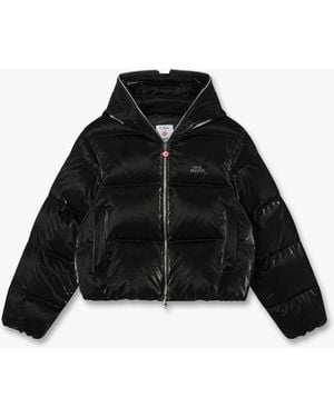 Casablanca Paris Lacquered Cropped Nylon Puffer Down Jacket, By - Black